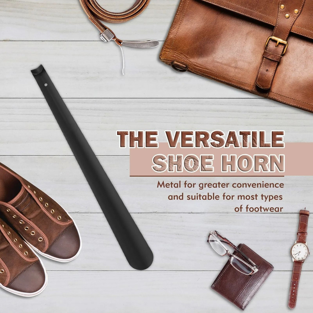 Long Handled Metal Shoe Horn For Easy Shoe Wearing 3