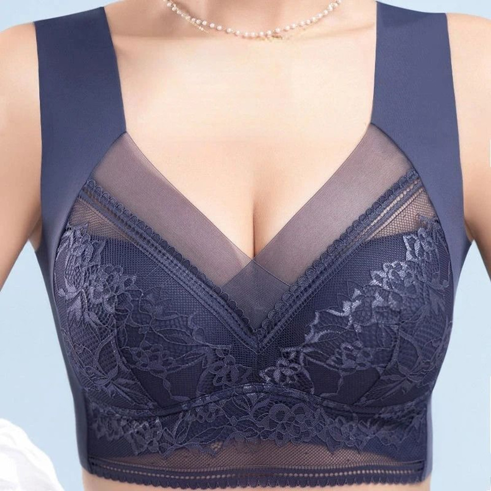 Seamless Ice Silk Push Up Bra With Lace Design For Women 1