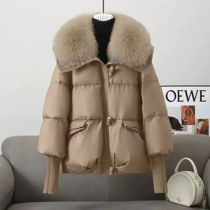 Winter Down Cotton Padded Jacket With Fur Collar For Women 9