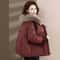 Winter Down Cotton Padded Jacket With Fur Collar For Women 11