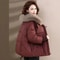 Winter Down Cotton Padded Jacket With Fur Collar For Women 11