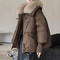 Winter Down Cotton Padded Jacket With Fur Collar For Women 3