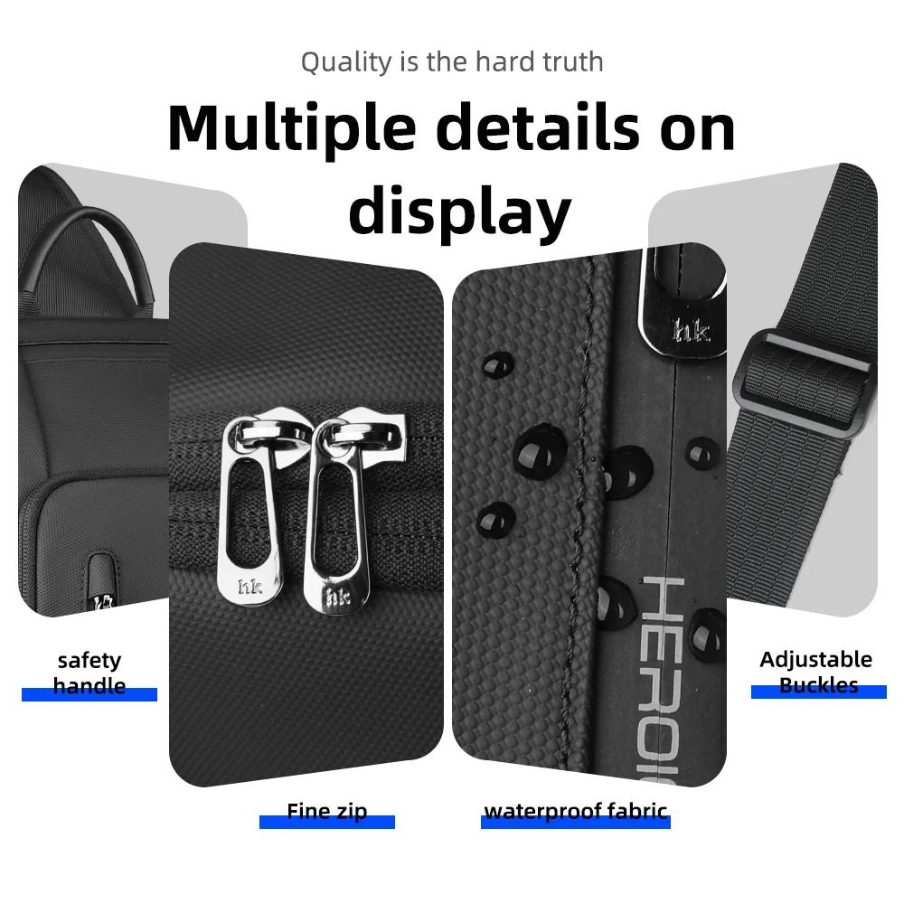 Waterproof Anti Theft Crossbody Shoulder Bag With USB Charging For Men 4