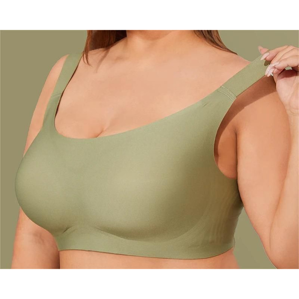 Seamless Wireless Bra Set Plus Size Comfort Everyday Womens Bralette 2