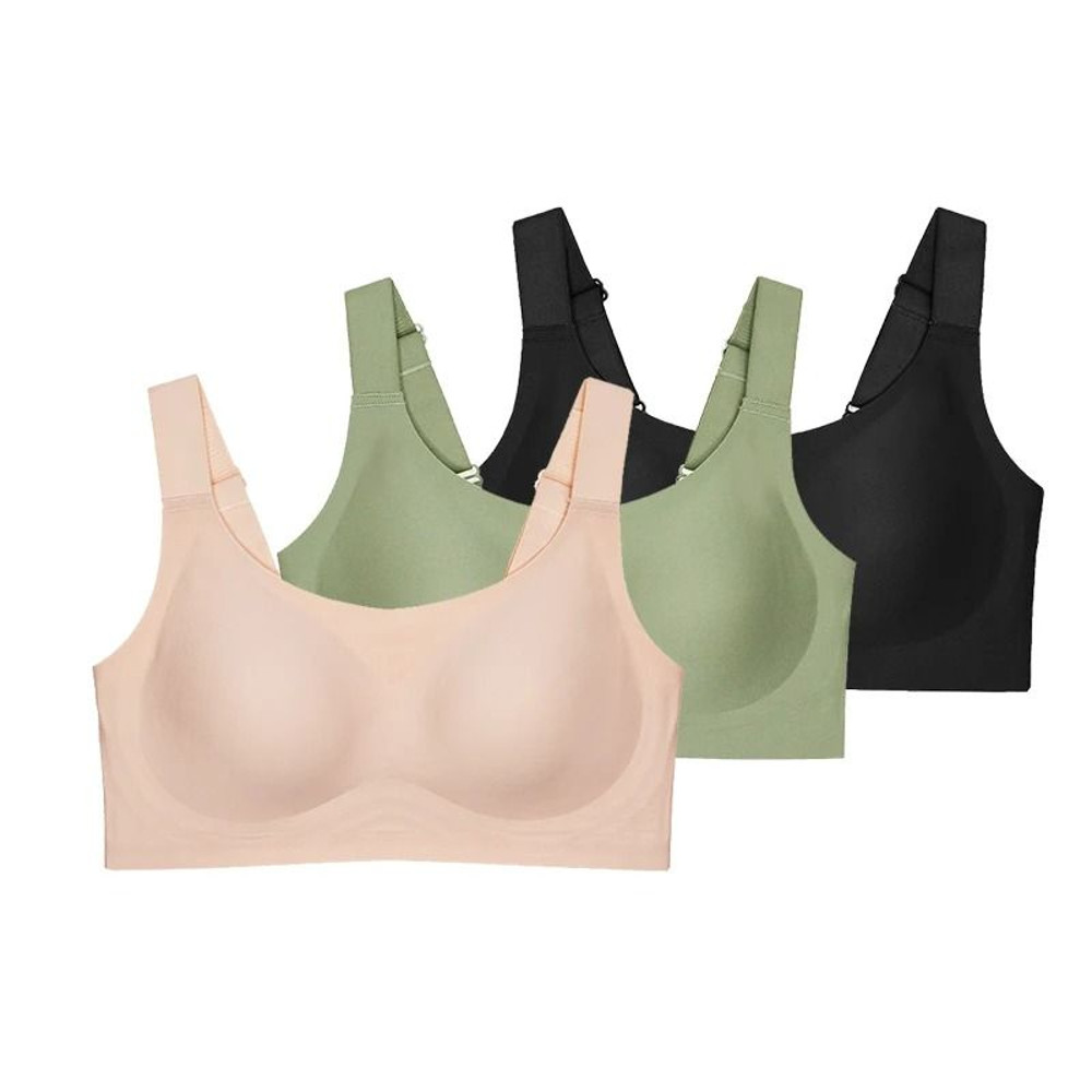 Seamless Wireless Bra Set Plus Size Comfort Everyday Womens Bralette 13