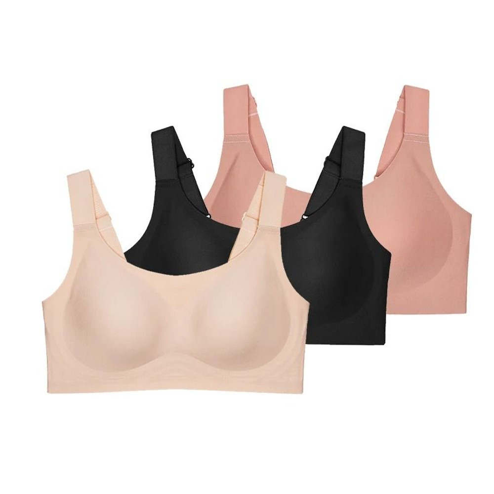 Seamless Wireless Bra Set Plus Size Comfort Everyday Womens Bralette 14
