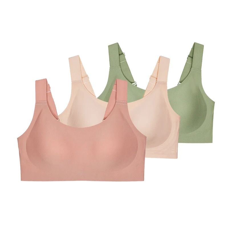 Seamless Wireless Bra Set Plus Size Comfort Everyday Womens Bralette 20