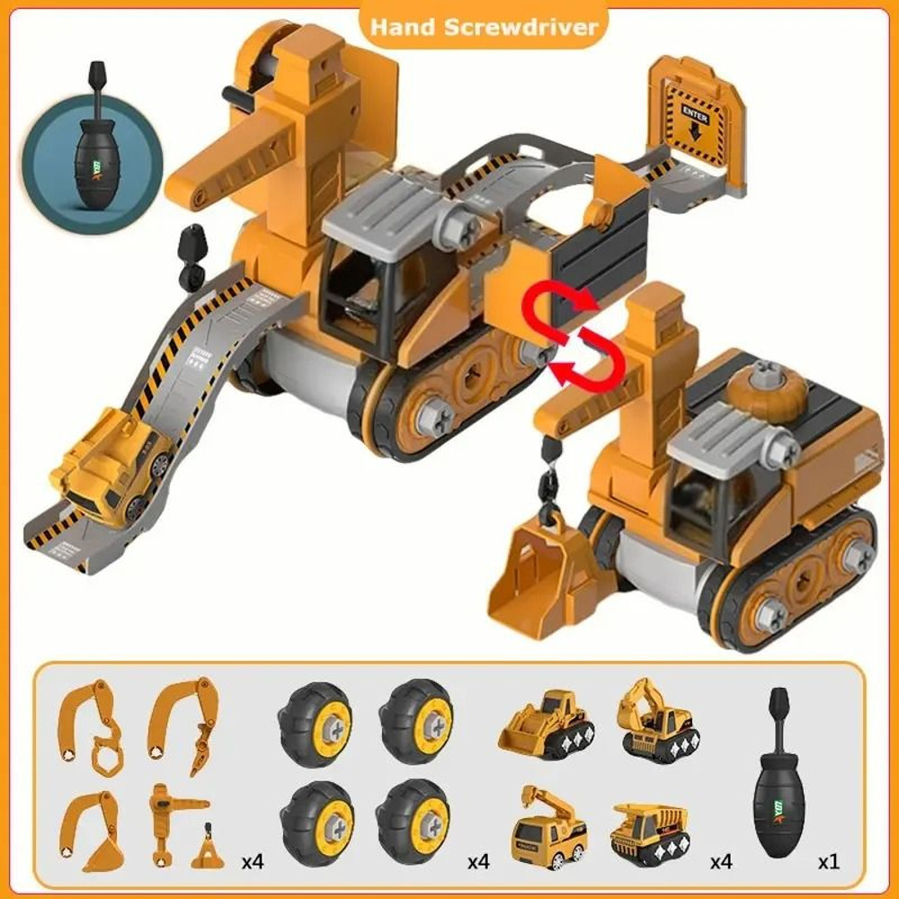 Kids Engineering Vehicle Assembly Set With Tools Educational Construction Toy 3