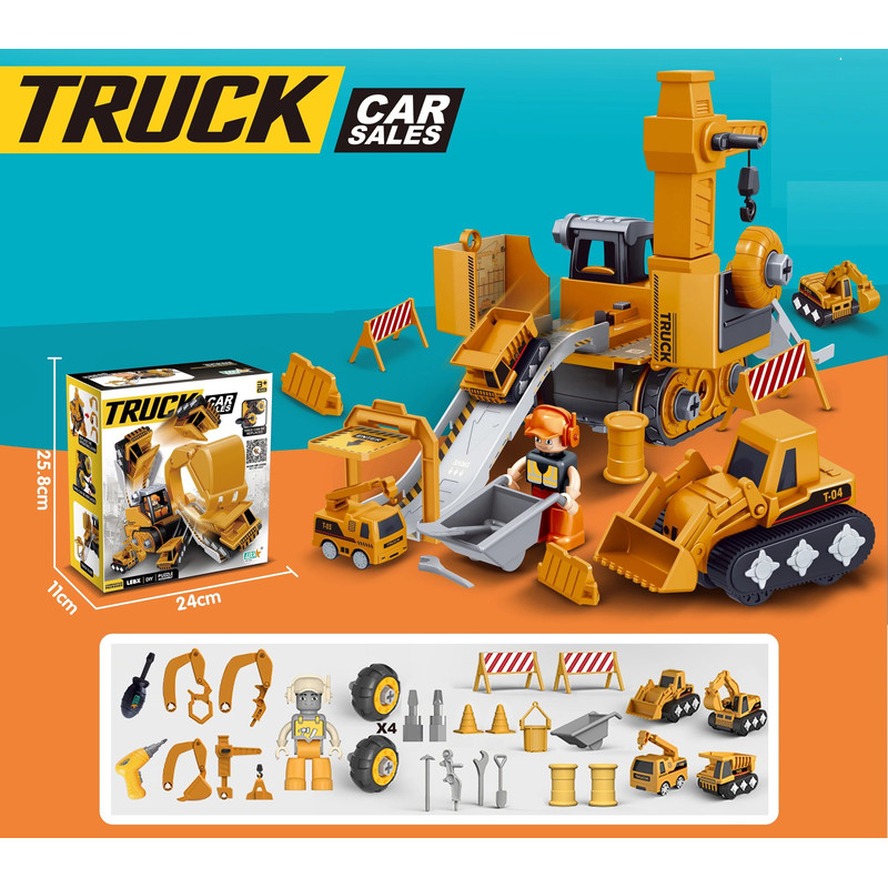 Kids Engineering Vehicle Assembly Set With Tools Educational Construction Toy 7