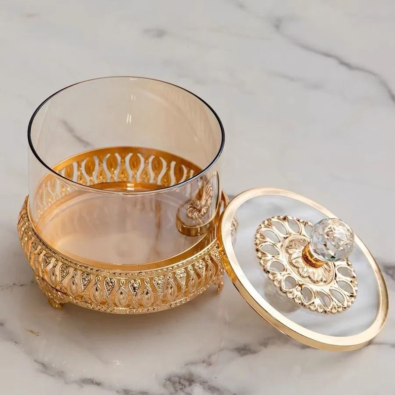 European Style Luxury Glass Candy Jar Decorative Storage Jar 3