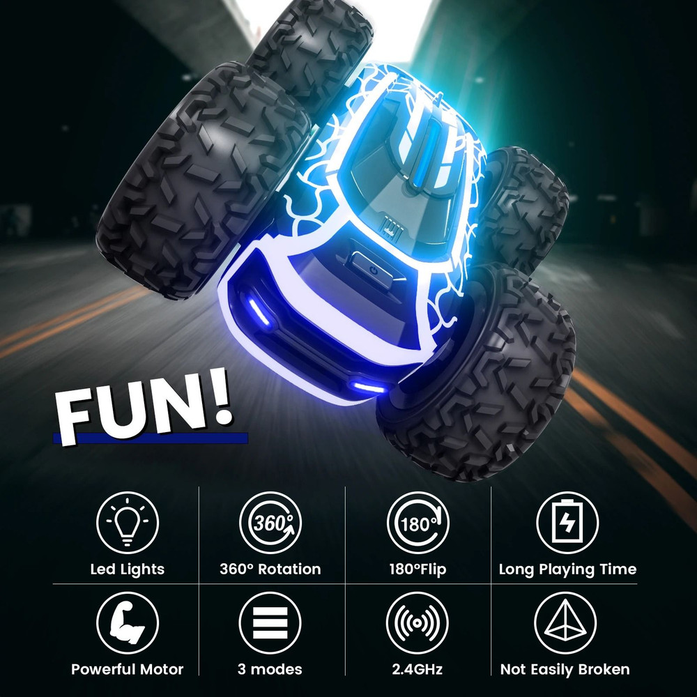 360 Degree Rotating Stunt Car With Lights For Kids 2