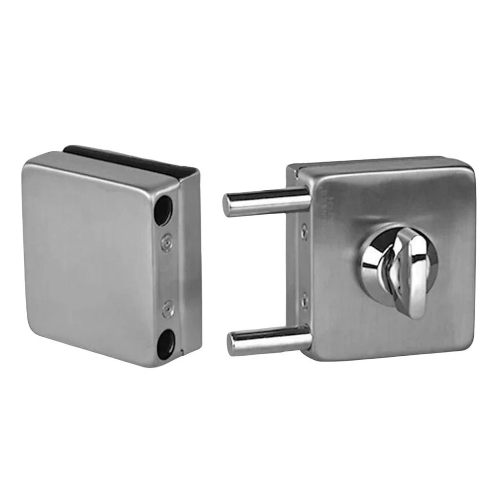 Stainless Steel Glass Door Lock DoubleSided For Sliding Or Hinged Glass 6