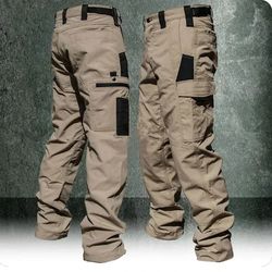 mens tactical waterproof cargo pants outdoor multi pocket combat trousers