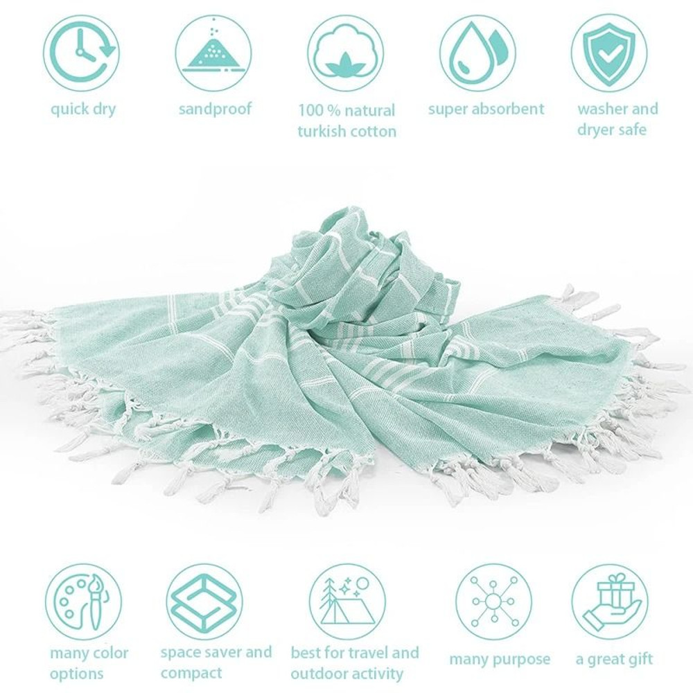 Oversized Quick Dry Cotton Beach Towel Lightweight Sand Free Travel Bath Towel 3