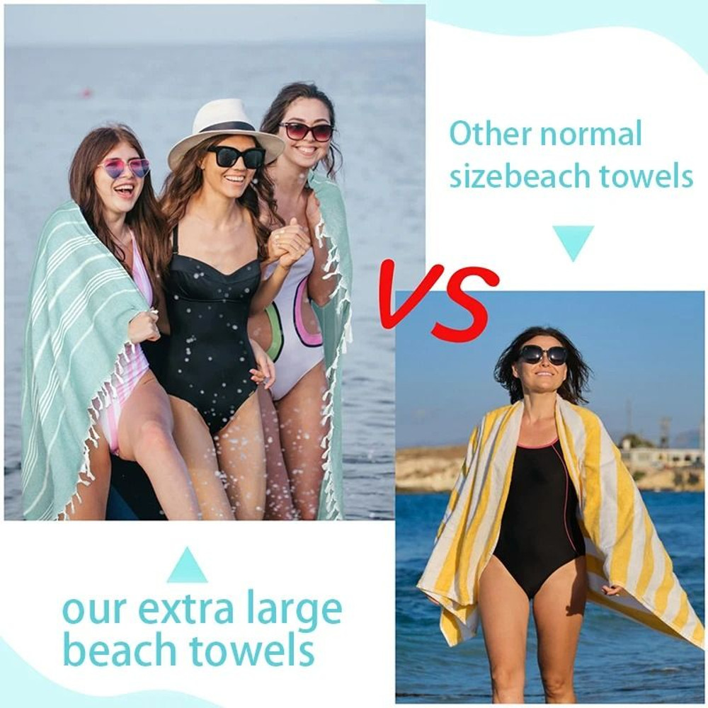 Oversized Quick Dry Cotton Beach Towel Lightweight Sand Free Travel Bath Towel 5