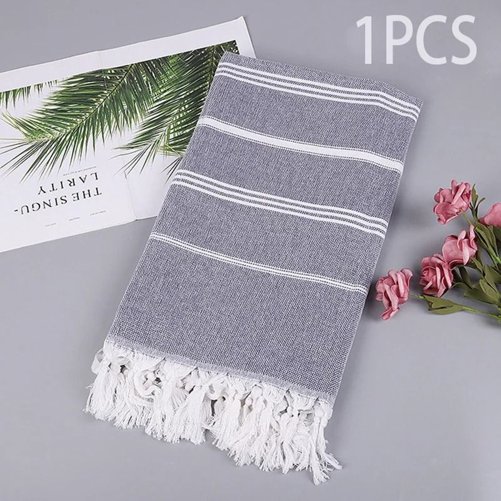 Oversized Quick Dry Cotton Beach Towel Lightweight Sand Free Travel Bath Towel 16