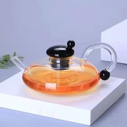 glass teapot with heat resistant glass and built in filter 700 ml