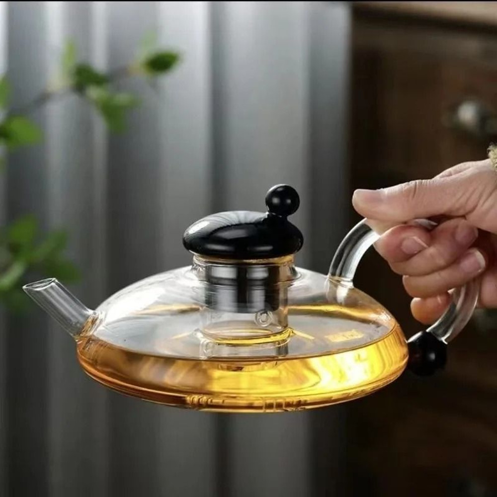 Glass Teapot With Heat Resistant Glass And Built In Filter 700 Ml 1