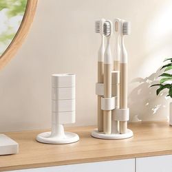 rotating toothbrush & makeup brush holder