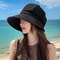 Womens Foldable Wide Brim Sun Bucket Hat 0