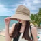 Womens Foldable Wide Brim Sun Bucket Hat 8