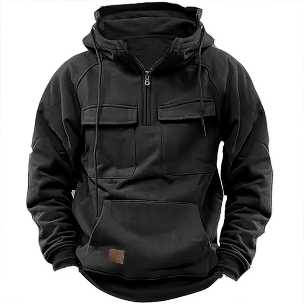 Autumn Winter Mens Casual Hoodie With Multi Pocket Design 1