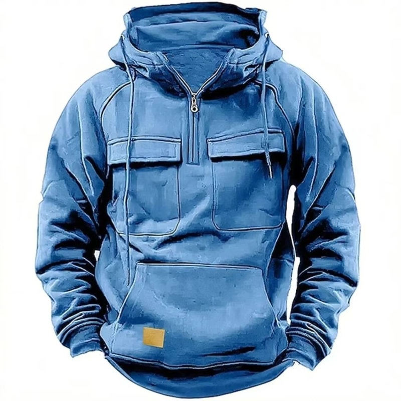 Autumn Winter Mens Casual Hoodie With Multi Pocket Design 10