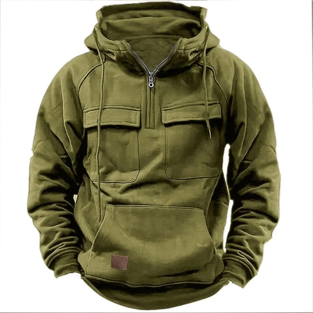 Autumn Winter Mens Casual Hoodie With Multi Pocket Design 11