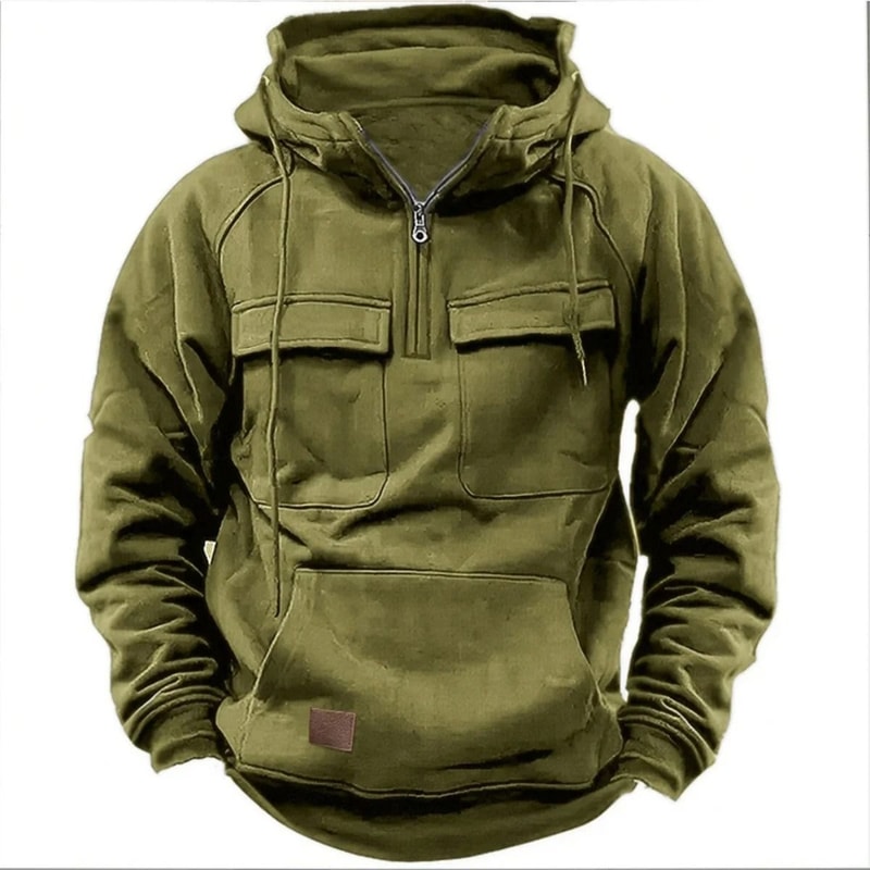 Autumn Winter Mens Casual Hoodie With Multi Pocket Design 11