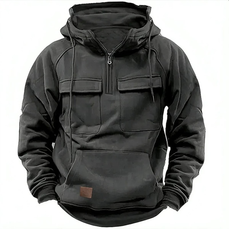 Autumn Winter Mens Casual Hoodie With Multi Pocket Design 13
