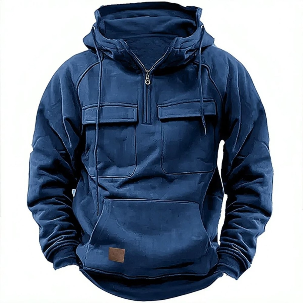Autumn Winter Mens Casual Hoodie With Multi Pocket Design 7