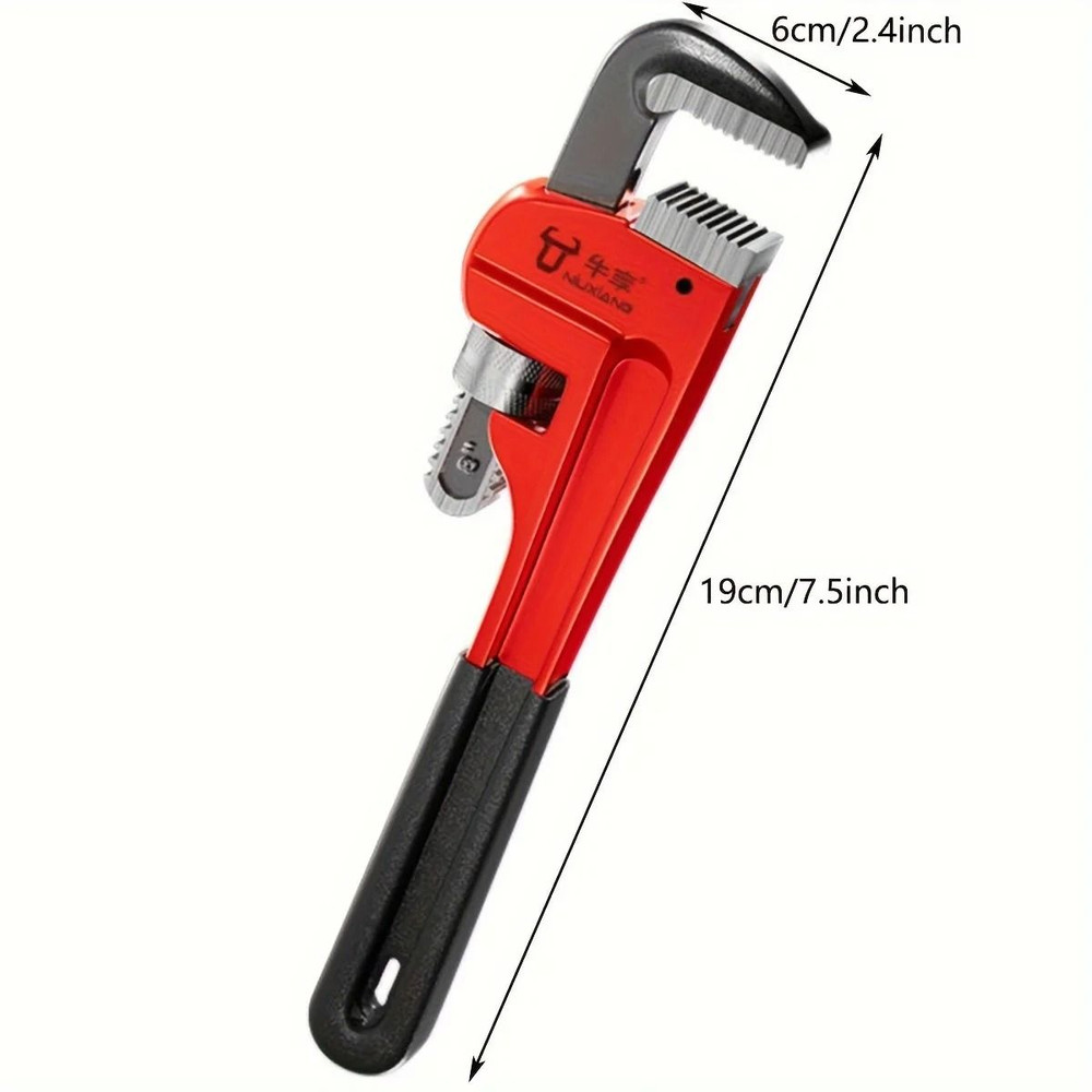 Heavy Duty Adjustable Pipe Wrench With Floating Jaw And I Beam Handle 4