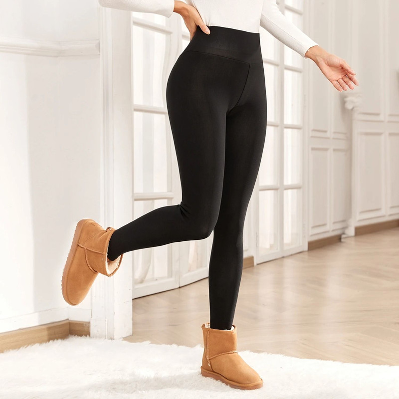Thick Velvet Thermal Leggings For Women High Waist Stretch 6