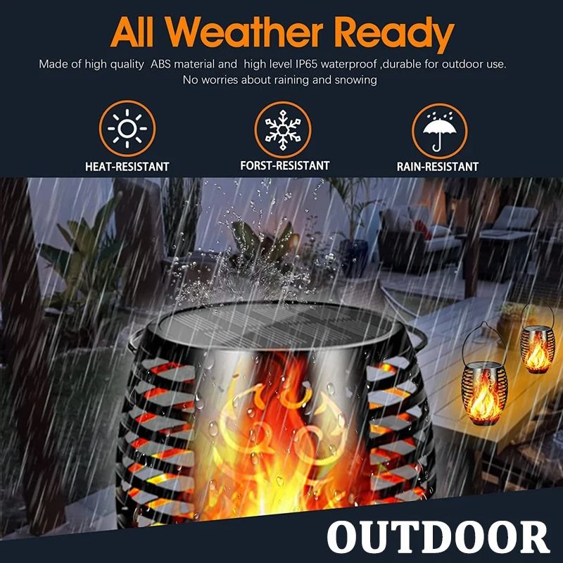 Solar Flickering Flame Torch Lights For Garden And Patio 2