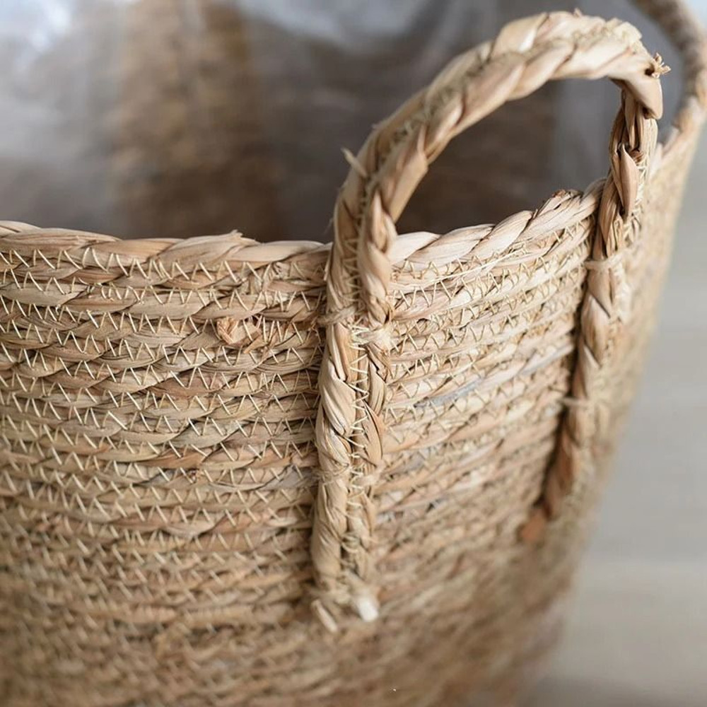 Handmade Straw Woven Basket Planter  Storage Holder 5