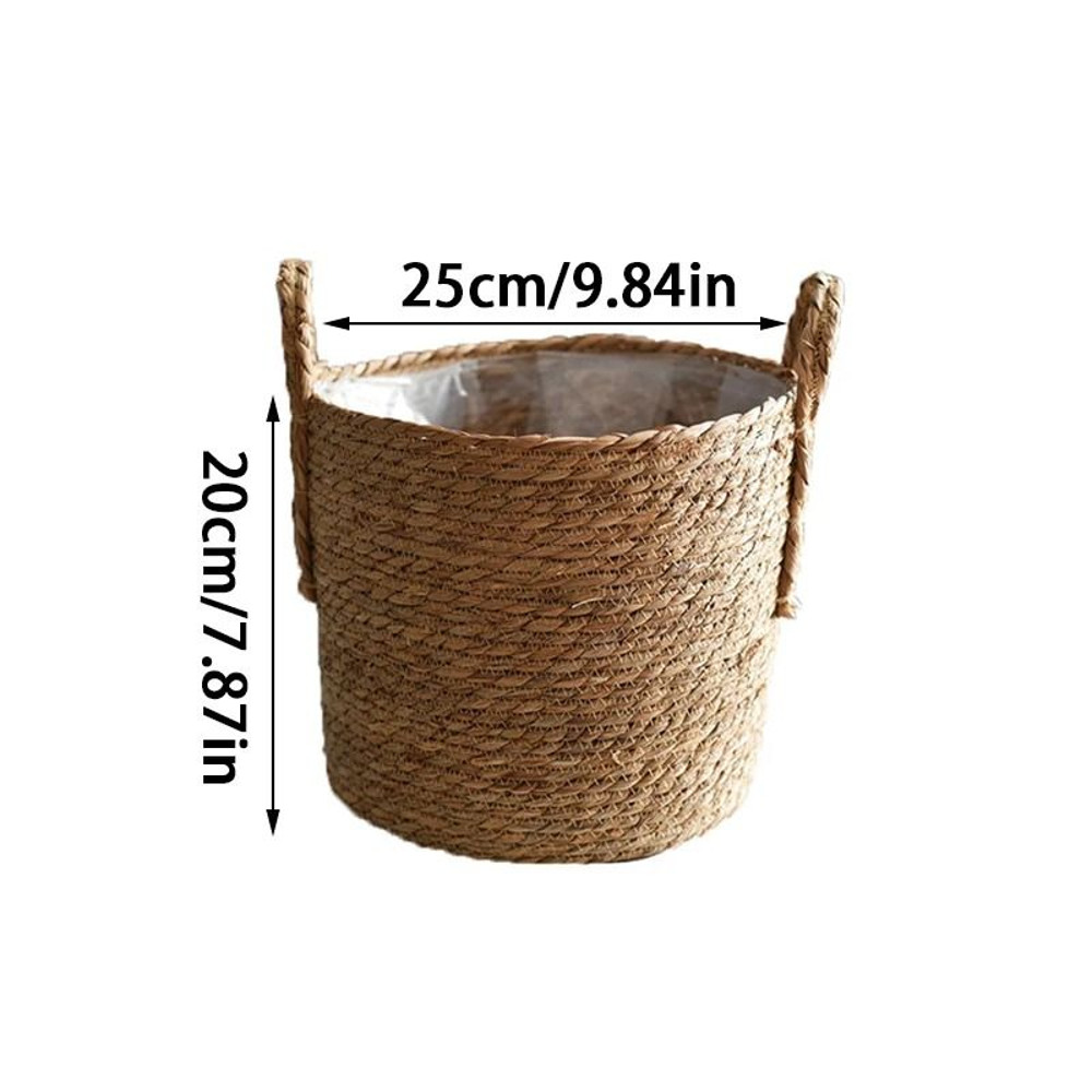 Handmade Straw Woven Basket Planter  Storage Holder 7