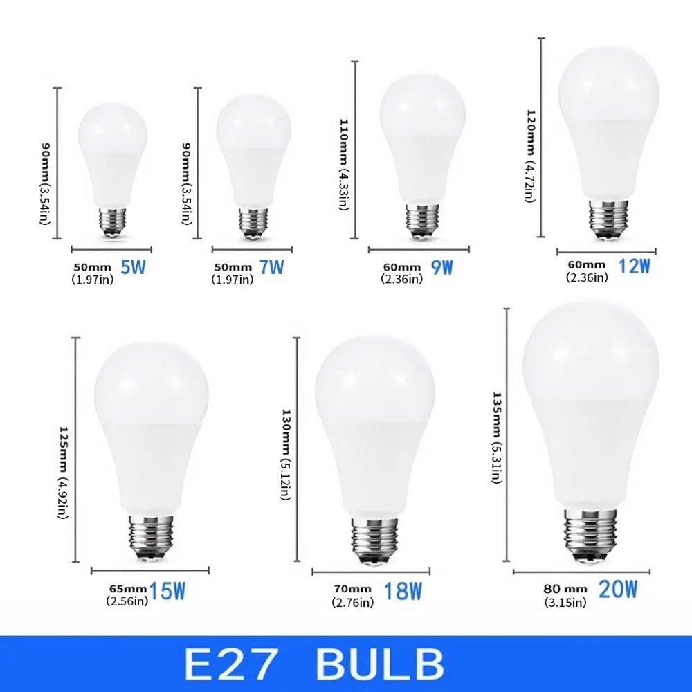 Energy Saving LED Bulb Lamps E27 And E14 Base Options 4