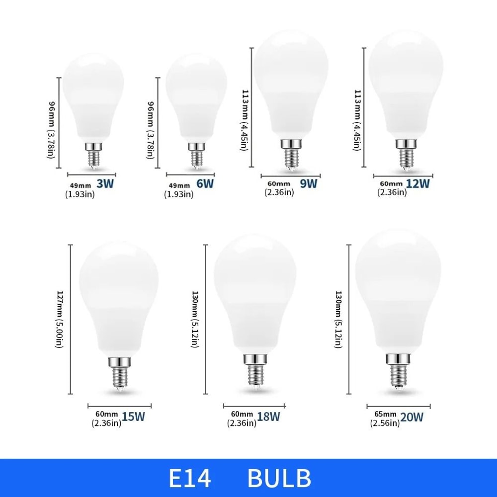 Energy Saving LED Bulb Lamps E27 And E14 Base Options 5