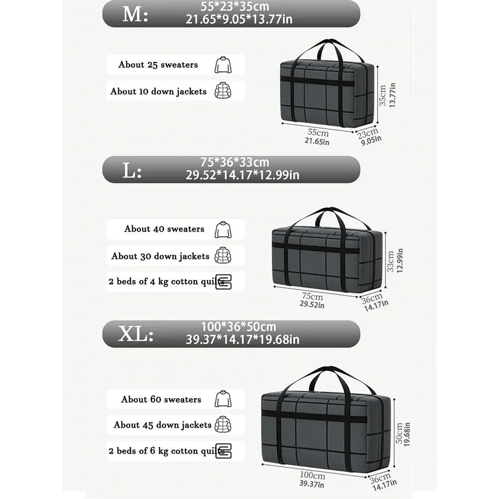 Large Capacity Storage Bag With Zipper Dustproof And Moisture Resistant 5