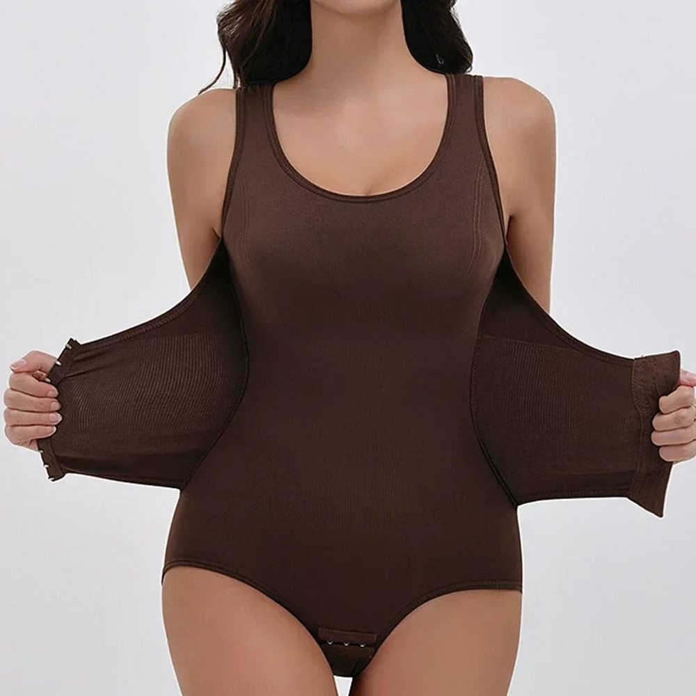 Womens Bodysuit Shapewear With Zipper Belt And Tummy Control 2