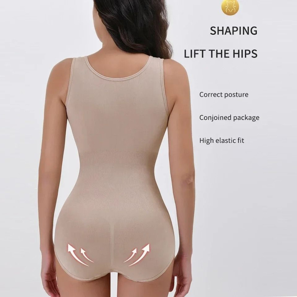 Womens Bodysuit Shapewear With Zipper Belt And Tummy Control 5