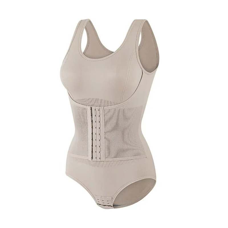 Womens Bodysuit Shapewear With Zipper Belt And Tummy Control 7