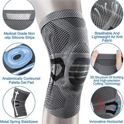 knee brace compression sleeve for sports and joint support