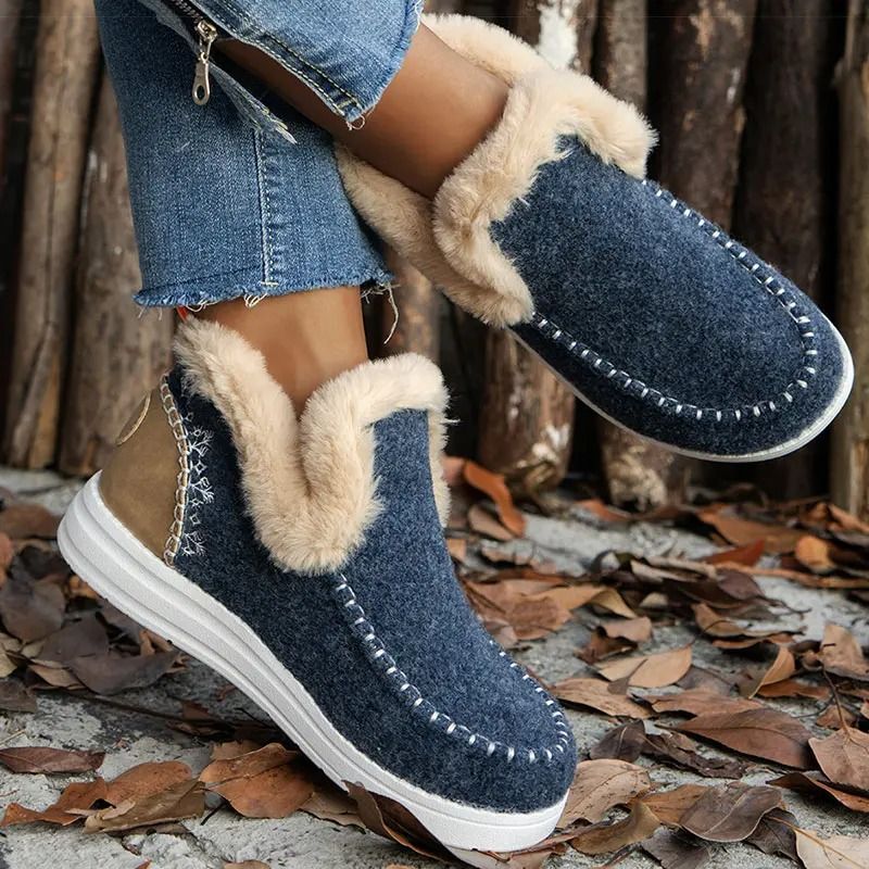 Womens FurLined Winter Ankle Boots Warm Casual Snow Footwear 8