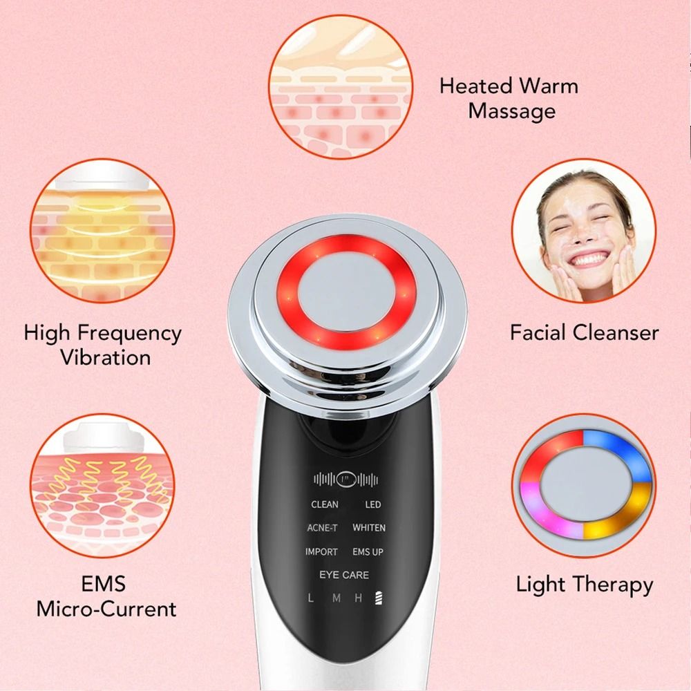 7 In 1 Facial Massager With RF EMS Technology For Skin Firming And Wrinkle Reduction 4
