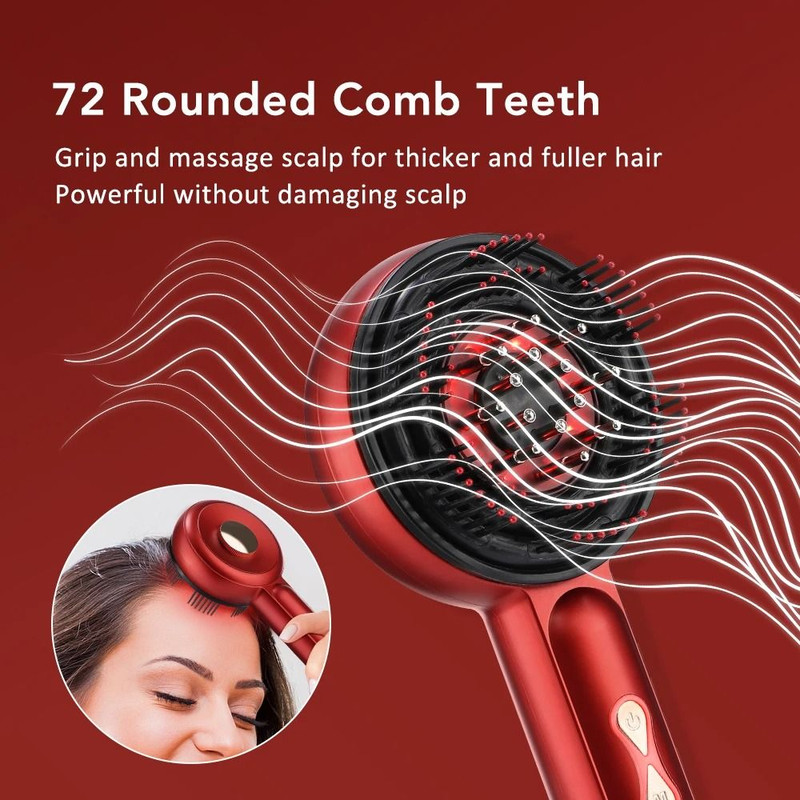 Electric Red Light Massage Comb With Microcurrent Therapy For Hair And Scalp Care 1