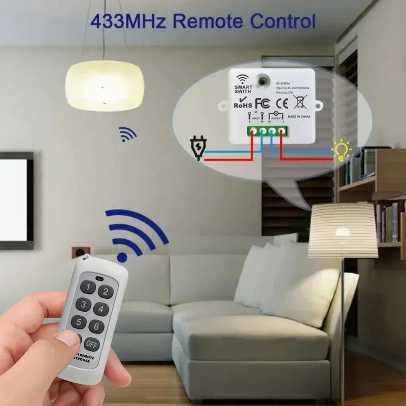 Wireless Smart Light Switch With Remote Control For Home Lighting And Fans 3