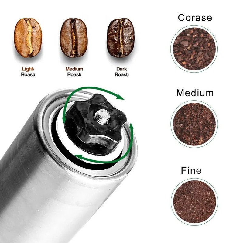 Portable Manual Coffee Grinder With Stainless Steel Design For Fresh Coffee Beans 2