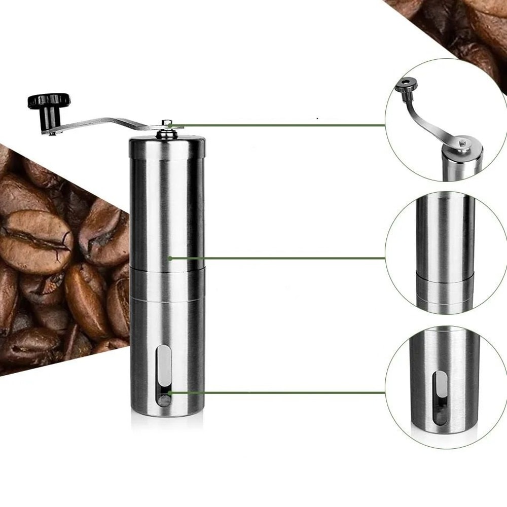 Stainless Steel Manual Coffee Grinder And Milk Frother For Fresh Brewing At Home 2