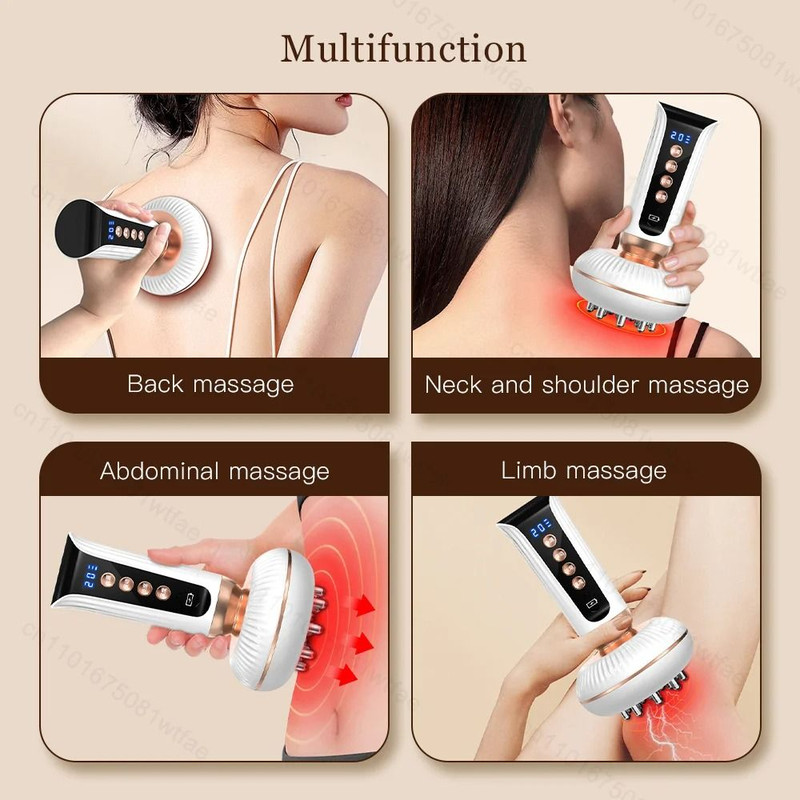 Red Light Heated Body Shaping Massage Brush With EMS And Guasha Therapy 2